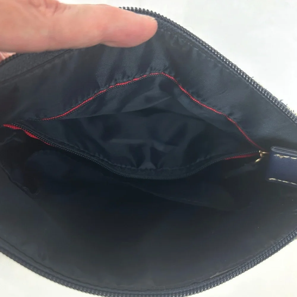 Tommy Hilfiger Navy Signature Monogram Jacquard Crossbody Bag with‎ Tassel